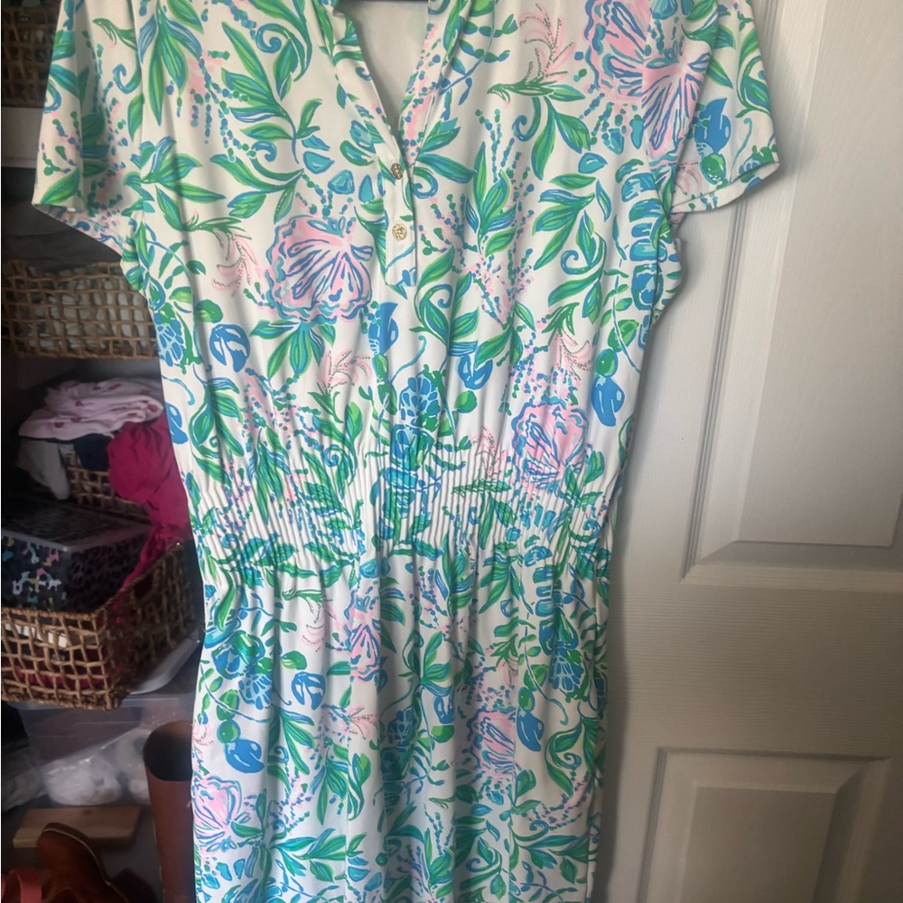 Lilly Pulitzer Floral Mini Dress - Green, Blue, Pink